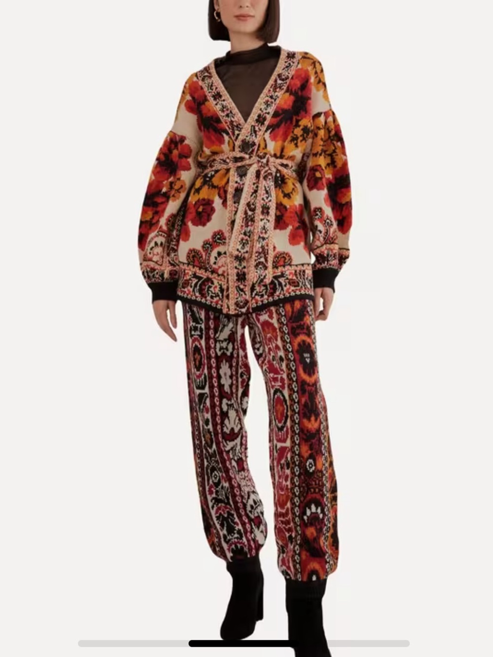 Farm Rio x Anthropologie Winter Stripes Knit Joggers S